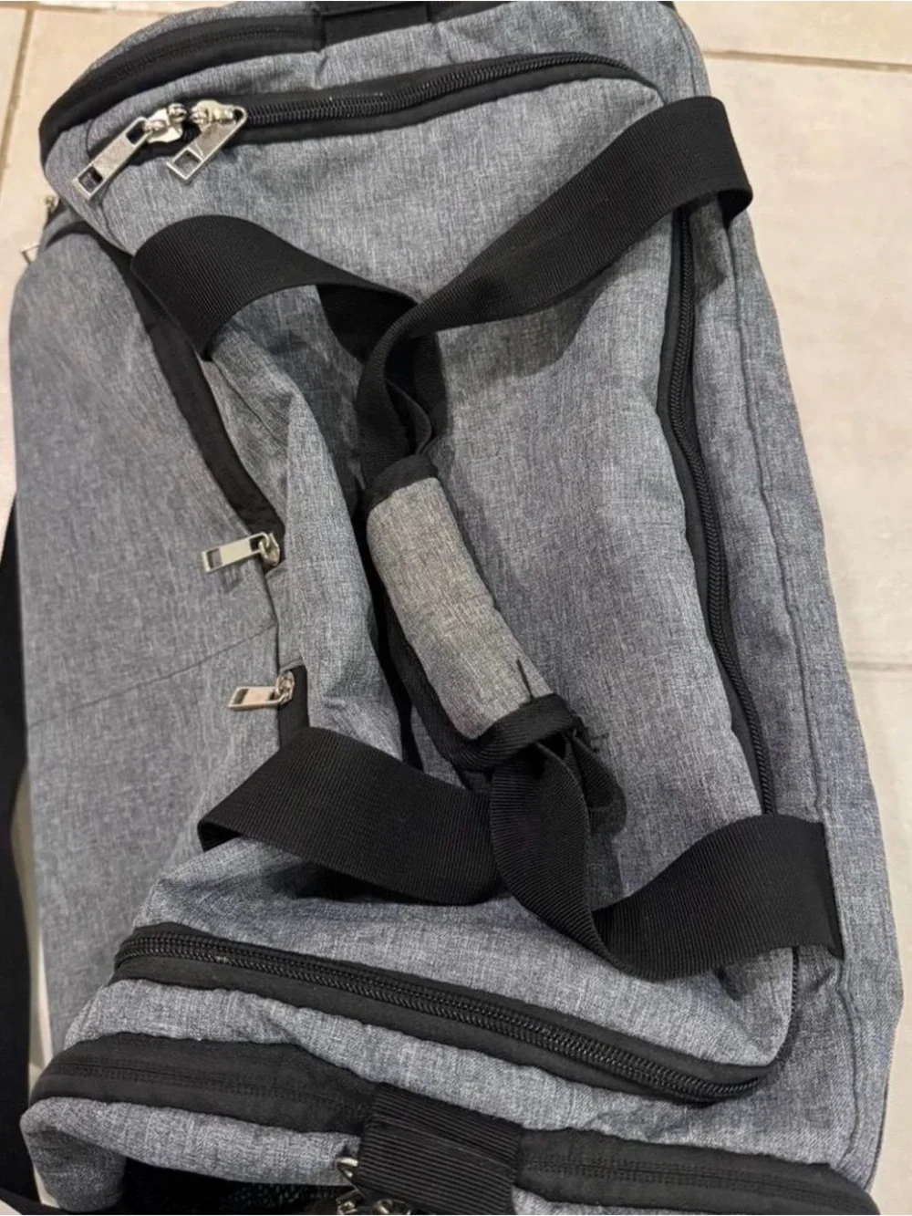 Grey Men's Travel Duffel Bag